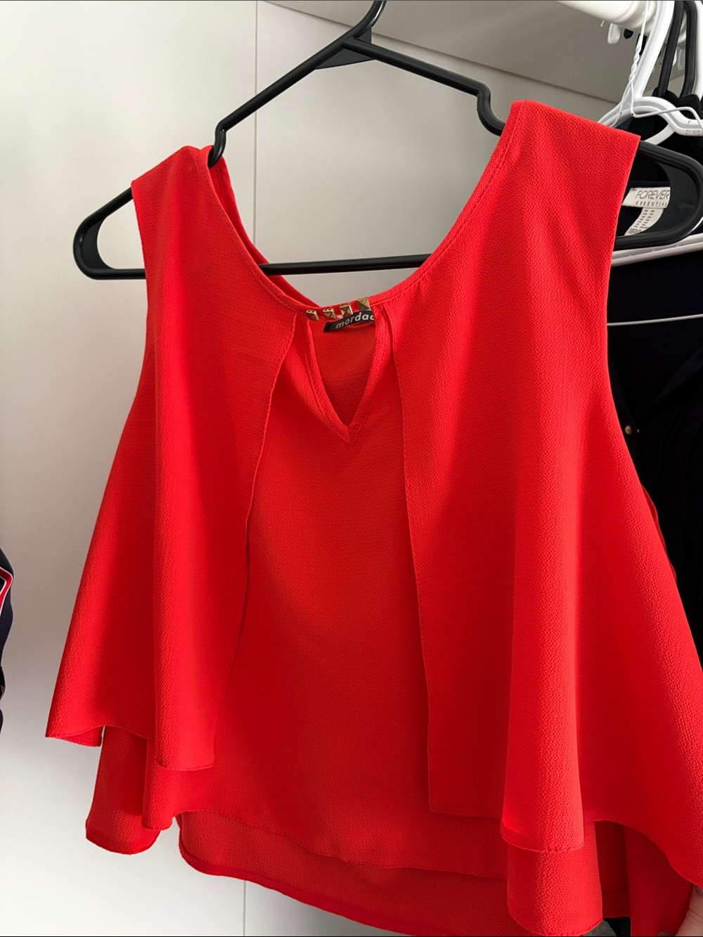 Women’s Red Layered Sleeveless Top